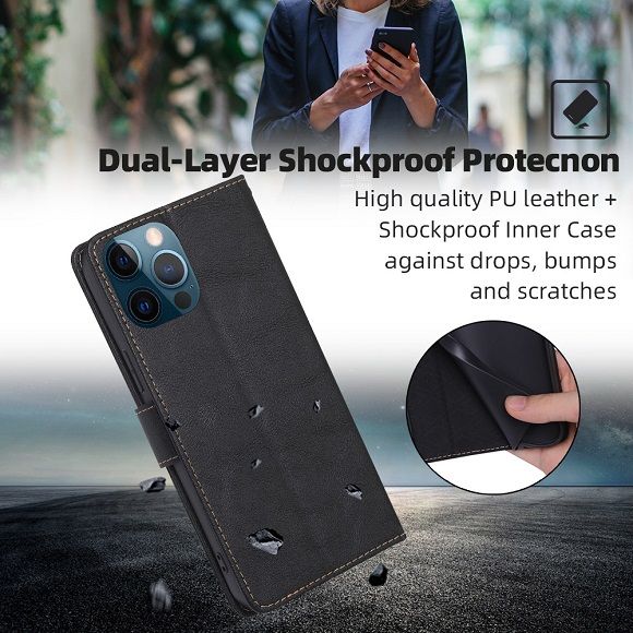 Leather Phone Case Flip Cover for Infinix Hot 50 Pro Plus/ Hot 50 Pro/ Hot 50 Shockproof Protection Stand Holder Magnetic PU Leather Case