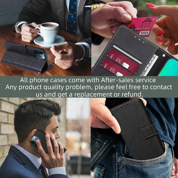 Leather Phone Case Flip Cover for Infinix Hot 50 Pro Plus/ Hot 50 Pro/ Hot 50 Shockproof Protection Stand Holder Magnetic PU Leather Case