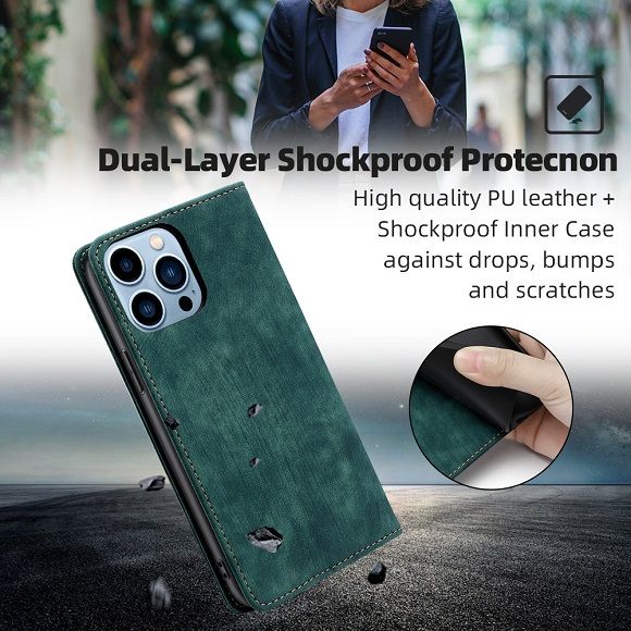 Leather Phone Case Flip Cover for Infinix Hot 50 Pro Plus/ Hot 50 Pro/ Hot 50 Shockproof Protection Stand Holder Magnetic PU Leather Case