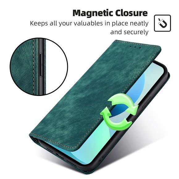 Leather Phone Case Flip Cover for Infinix Hot 50 Pro Plus/ Hot 50 Pro/ Hot 50 Shockproof Protection Stand Holder Magnetic PU Leather Case