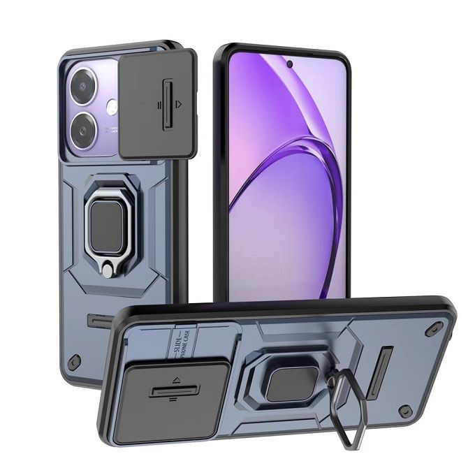 Luxury Slide Camera Lens Cover For OPPO A3/A3X/A40 Shockproof Bumper Cover vehicle-mounted Magnetic Kickstand Cover