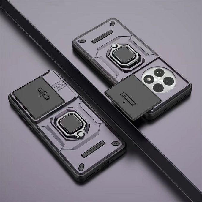 Luxury Slide Camera Lens Cover For OnePlus 13 5G Shockproof Bumper Cover vehicle-mounted Magnetic Kickstand Cover