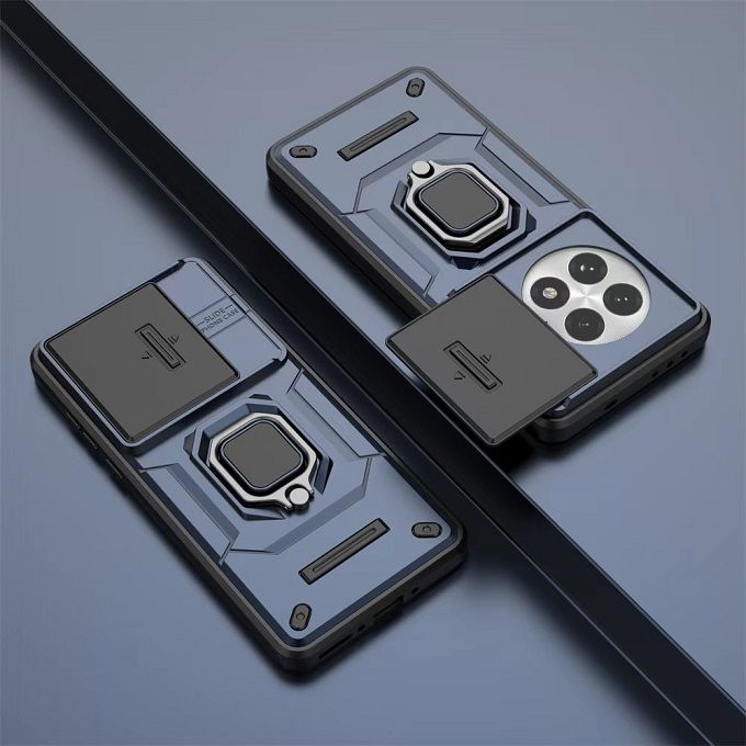 Luxury Slide Camera Lens Cover For OnePlus 13 5G Shockproof Bumper Cover vehicle-mounted Magnetic Kickstand Cover