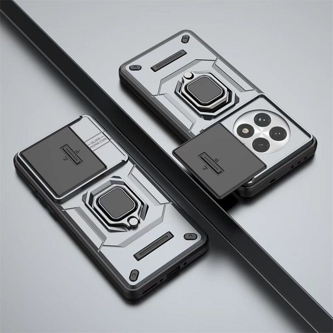 Luxury Slide Camera Lens Cover For OnePlus 13 5G Shockproof Bumper Cover vehicle-mounted Magnetic Kickstand Cover