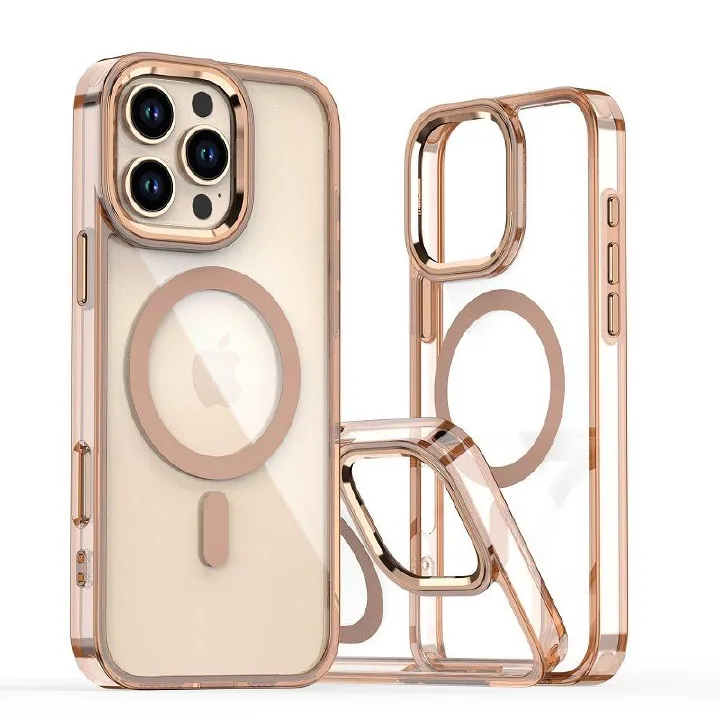 Magnetic Transparent Phone Case for iPhone 16 Pro 16 Pro Max 15 Plus 14 13 12 Pro Max Cover Anti-Drop Protective Cover