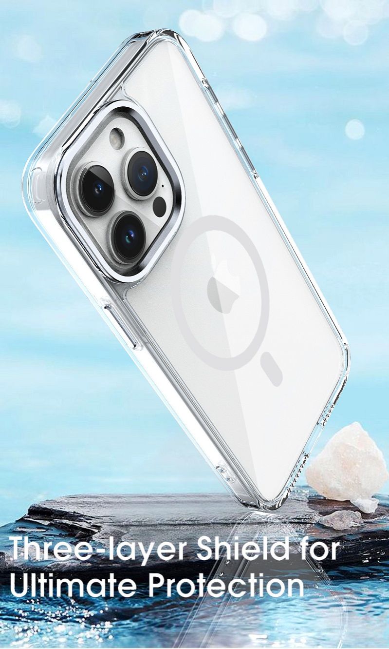 Magnetic Transparent Phone Case for iPhone 16 Pro 16 Pro Max 15 Plus 14 13 12 Pro Max Cover Anti-Drop Protective Cover