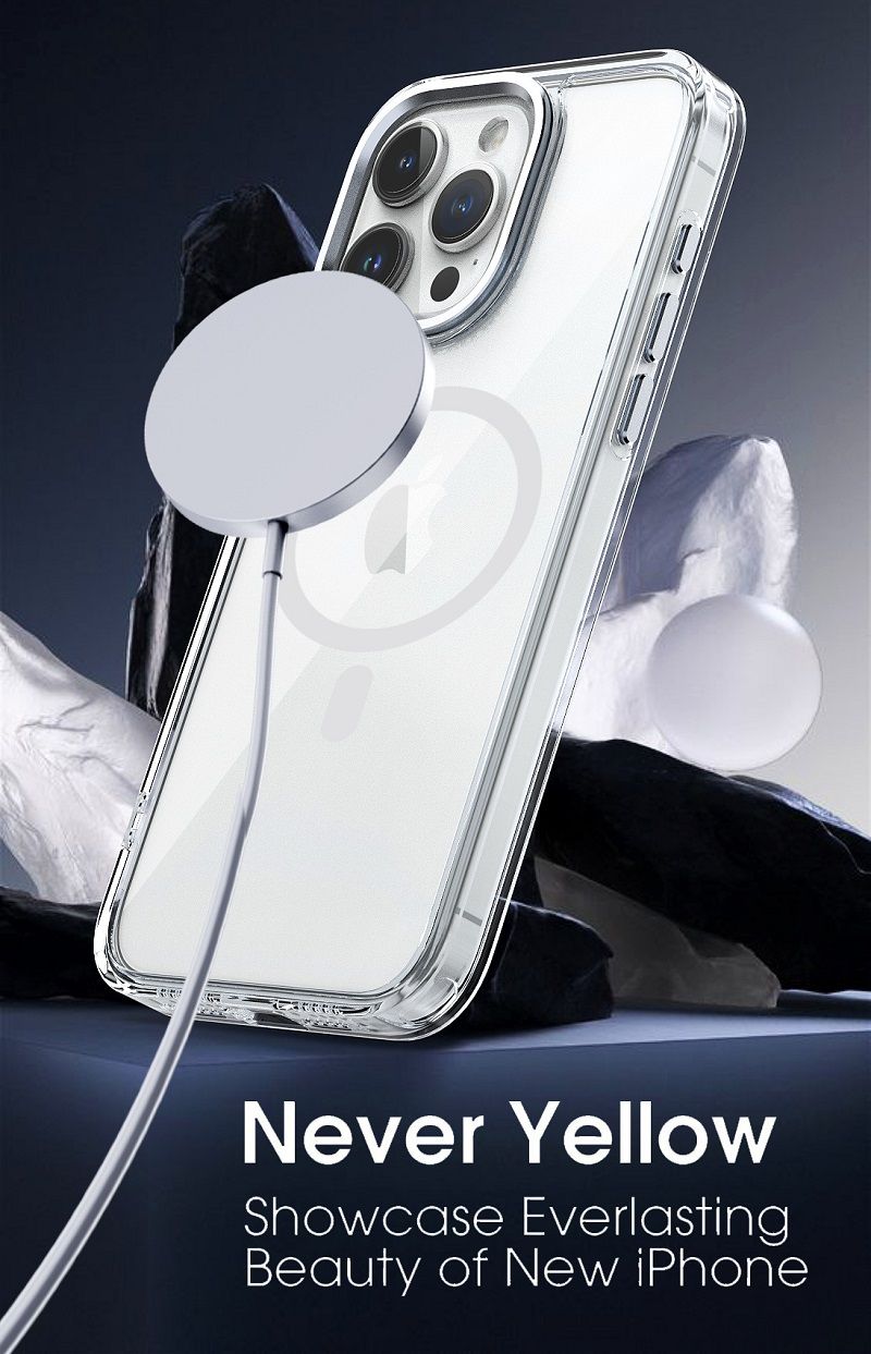 Magnetic Transparent Phone Case for iPhone 16 Pro 16 Pro Max 15 Plus 14 13 12 Pro Max Cover Anti-Drop Protective Cover