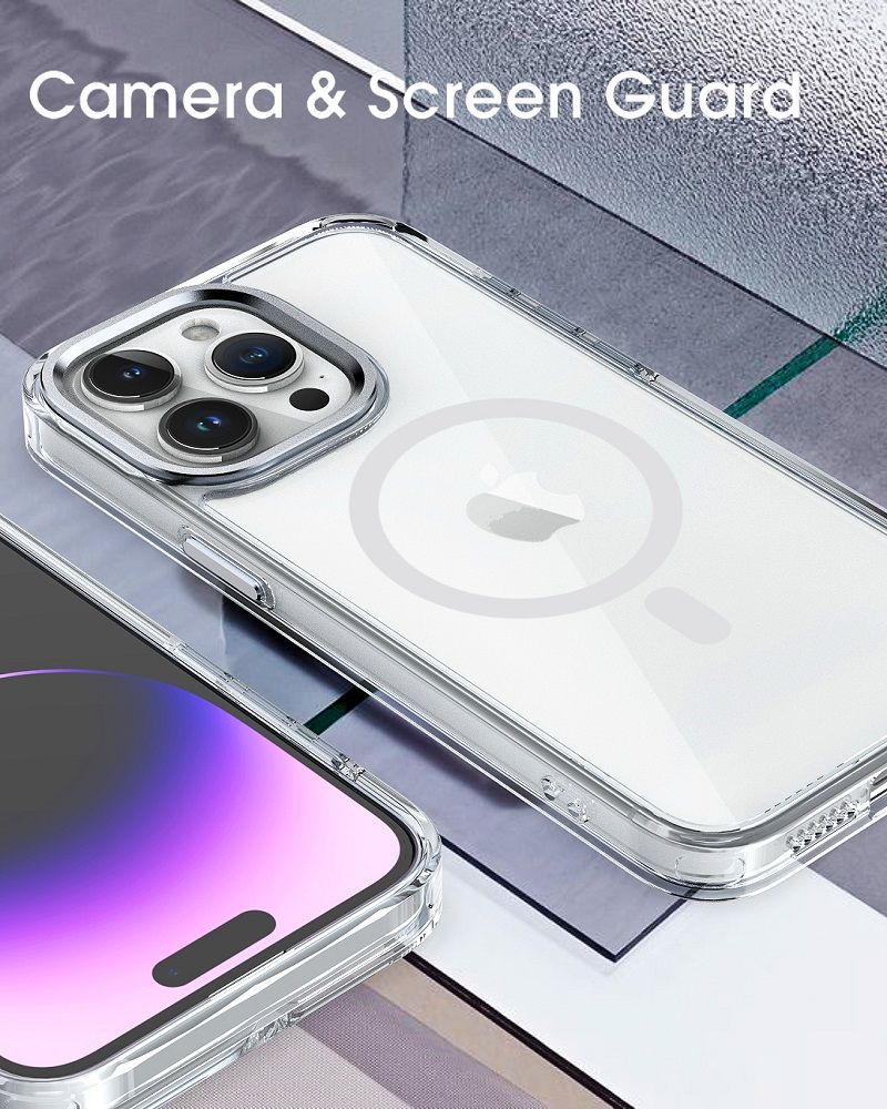Magnetic Transparent Phone Case for iPhone 16 Pro 16 Pro Max 15 Plus 14 13 12 Pro Max Cover Anti-Drop Protective Cover