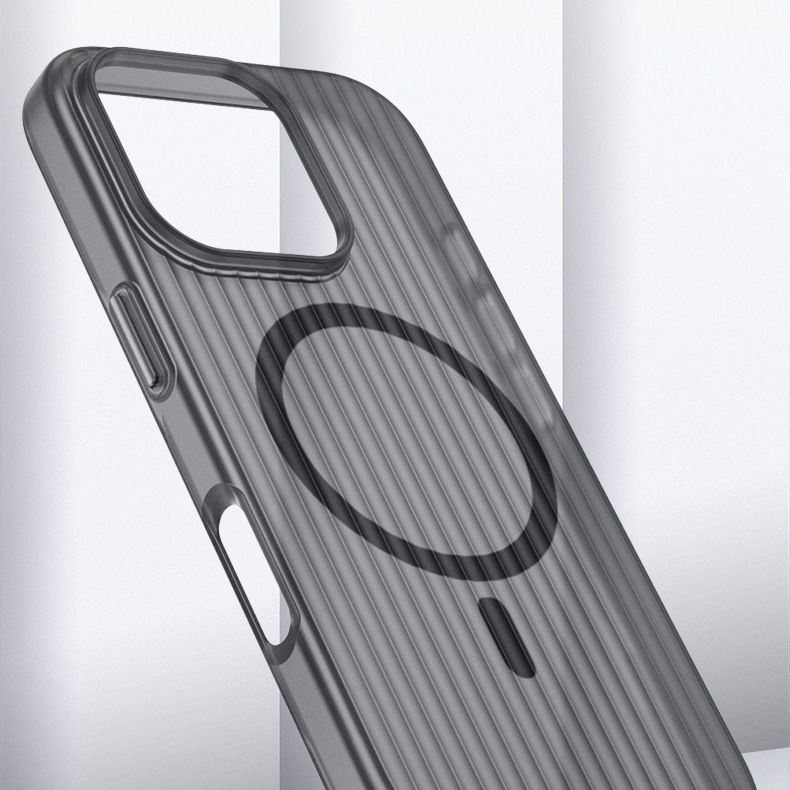 Corrugated Pattern Magnetic Phone Case For iPhone 16 Pro 16 Plus 16 Pro Max 15 14 13 Pro Max Fall Prevention Protective Cover