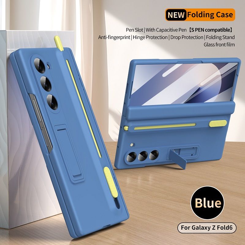Phone Case for Samsung Galaxy Z Fold 7/6/5/4/3 Push Pull Pen Slot With Pen Bracket Shell Membrane all inclusive Protective Cover