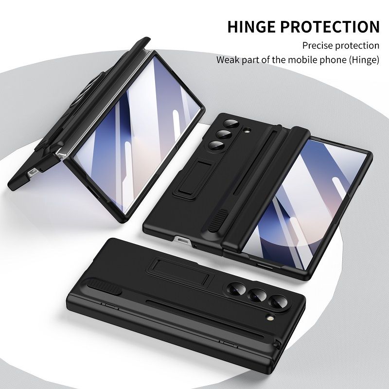 Phone Case for Samsung Galaxy Z Fold 7/6/5/4/3 Push Pull Pen Slot With Pen Bracket Shell Membrane all inclusive Protective Cover
