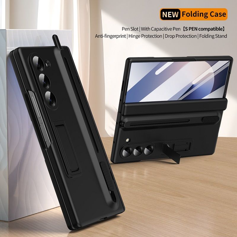 Phone Case for Samsung Galaxy Z Fold 7/6/5/4/3 Push Pull Pen Slot With Pen Bracket Shell Membrane all inclusive Protective Cover