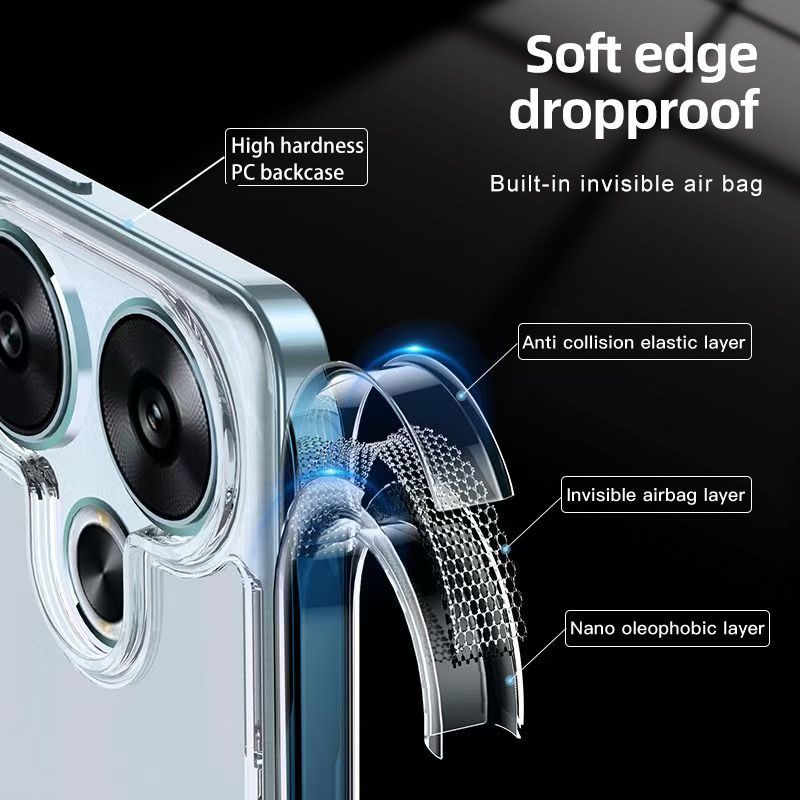Magnetic Transparent Phone Case For Xiaomi POCO F5 Pro F6 Pro X6 Pro X5 Pro Fall prevention Protective Case