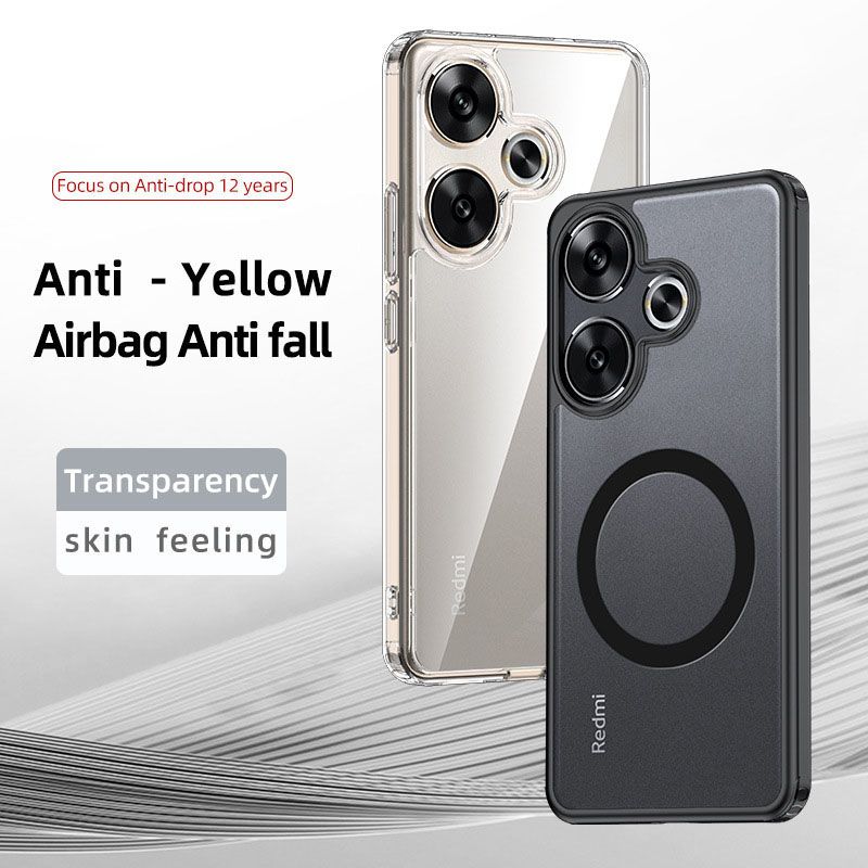 Magnetic Transparent Phone Case For Xiaomi POCO F5 Pro F6 Pro X6 Pro X5 Pro Fall prevention Protective Case