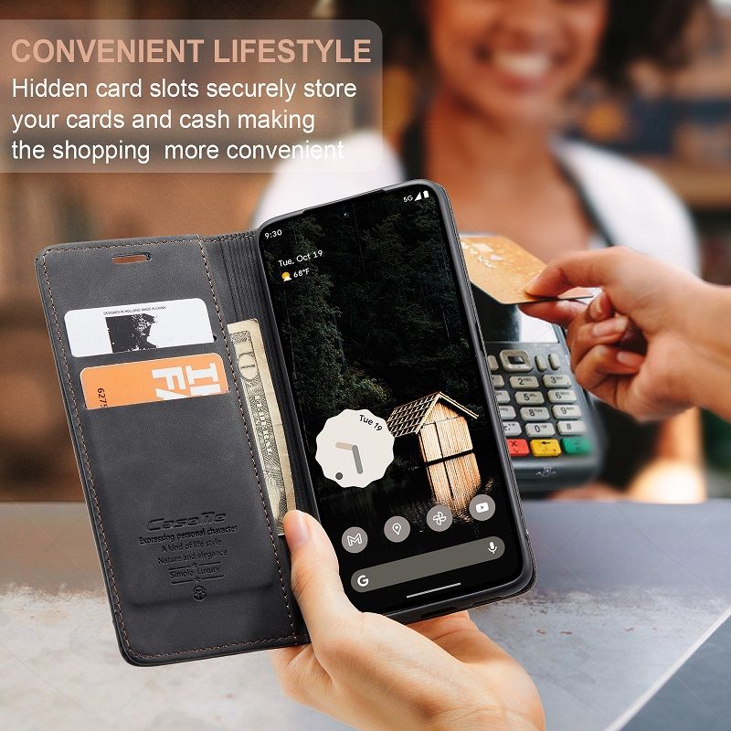 CaseMe Leather Phone Case Flip Cover for Google Pixel 9 Pro 9 Pro XL 8 Pro 8a 7 Pro 7a 6 Pro 6a Shockproof Protection Stand Holder Magnetic PU Leather Case