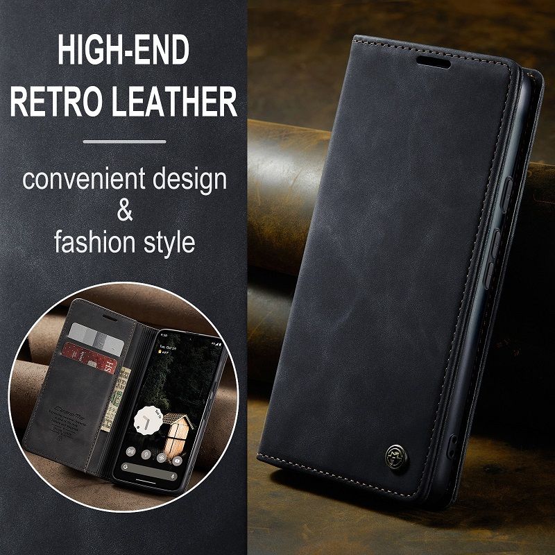CaseMe Leather Phone Case Flip Cover for Google Pixel 9 Pro 9 Pro XL 8 Pro 8a 7 Pro 7a 6 Pro 6a Shockproof Protection Stand Holder Magnetic PU Leather Case