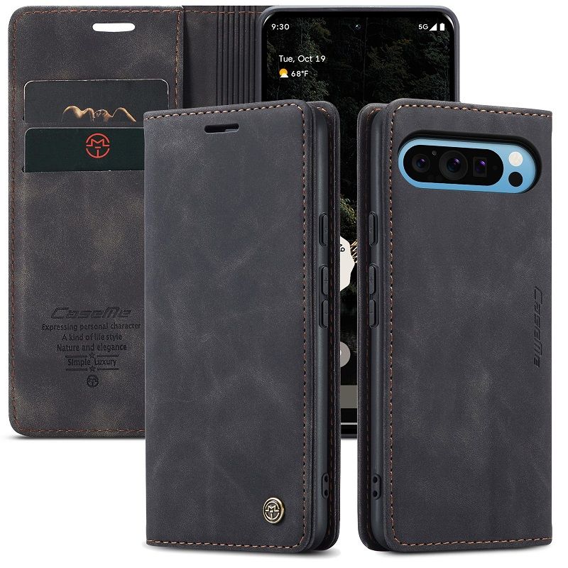 CaseMe Leather Phone Case Flip Cover for Google Pixel 9 Pro 9 Pro XL 8 Pro 8a 7 Pro 7a 6 Pro 6a Shockproof Protection Stand Holder Magnetic PU Leather Case