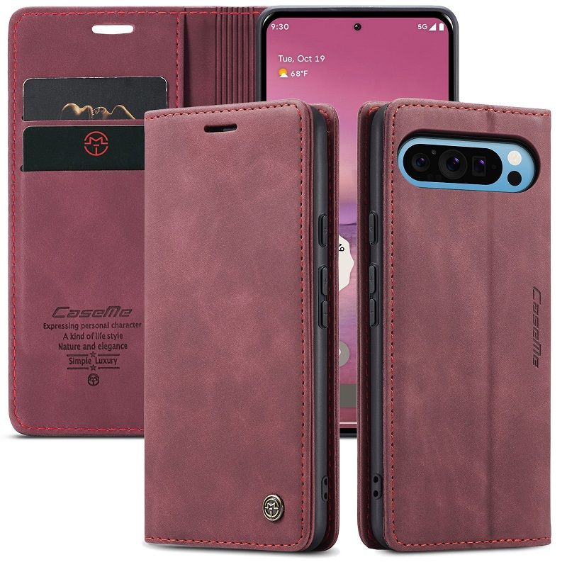 CaseMe Leather Phone Case Flip Cover for Google Pixel 9 Pro 9 Pro XL 8 Pro 8a 7 Pro 7a 6 Pro 6a Shockproof Protection Stand Holder Magnetic PU Leather Case