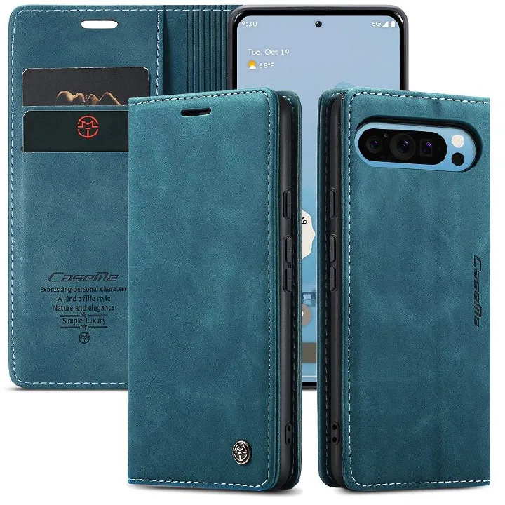CaseMe Leather Phone Case Flip Cover for Google Pixel 9 Pro 9 Pro XL 8 Pro 8a 7 Pro 7a 6 Pro 6a Shockproof Protection Stand Holder Magnetic PU Leather Case