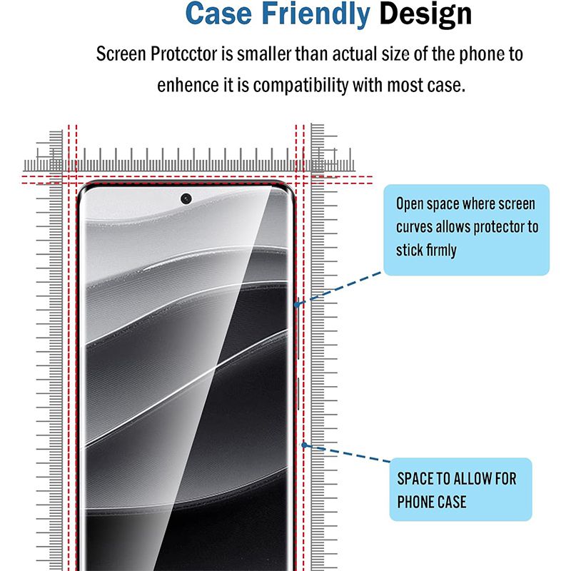 [2 Pack] 3D Curved Flue Coverage Screen Protector for Xiaomi Redmi Note 14 Pro/14 Pro+ Plus HD Clear Scratch Resistant,Bubble-Free 9H Tempered Glass Film,