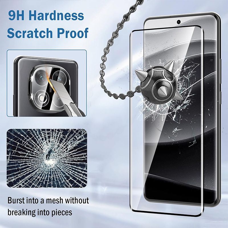 [2 Pack] 3D Curved Flue Coverage Screen Protector for Xiaomi Redmi Note 14 Pro/14 Pro+ Plus HD Clear Scratch Resistant,Bubble-Free 9H Tempered Glass Film,