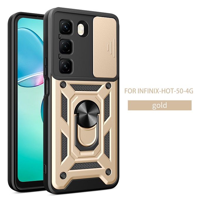 Luxury Slide Camera Lens Case For Infinix Hot 50 Pro Plus 50 Pro 50 vehicle-mounted Magnetic Kickstand Bumper Cover