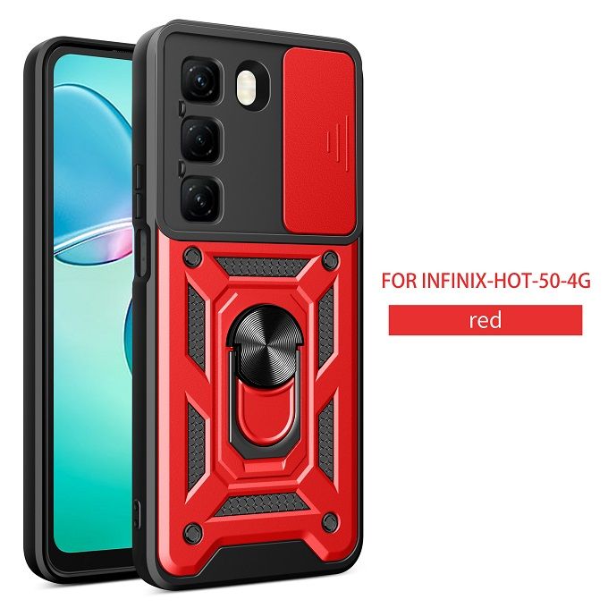Luxury Slide Camera Lens Case For Infinix Hot 50 Pro Plus 50 Pro 50 vehicle-mounted Magnetic Kickstand Bumper Cover