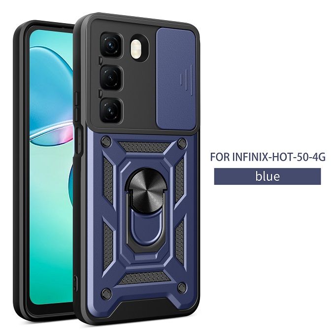 Luxury Slide Camera Lens Case For Infinix Hot 50 Pro Plus 50 Pro 50 vehicle-mounted Magnetic Kickstand Bumper Cover