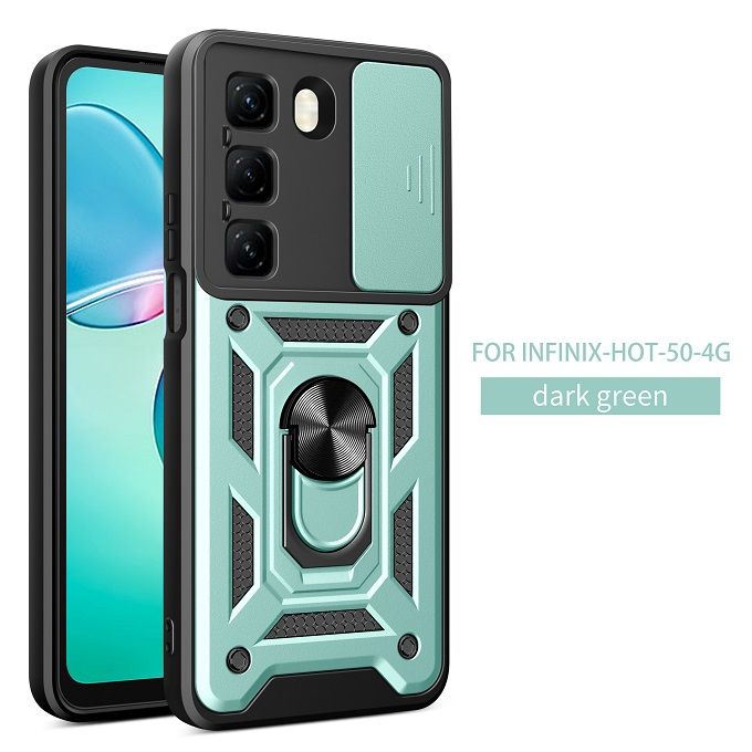 Luxury Slide Camera Lens Case For Infinix Hot 50 Pro Plus 50 Pro 50 vehicle-mounted Magnetic Kickstand Bumper Cover