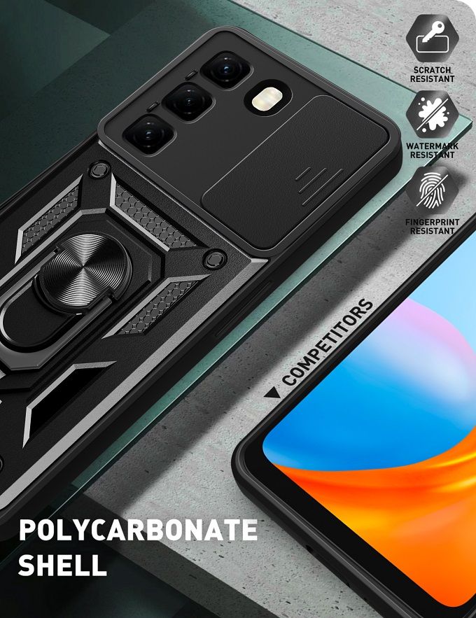 Luxury Slide Camera Lens Case For Infinix Hot 50 Pro Plus 50 Pro 50 vehicle-mounted Magnetic Kickstand Bumper Cover