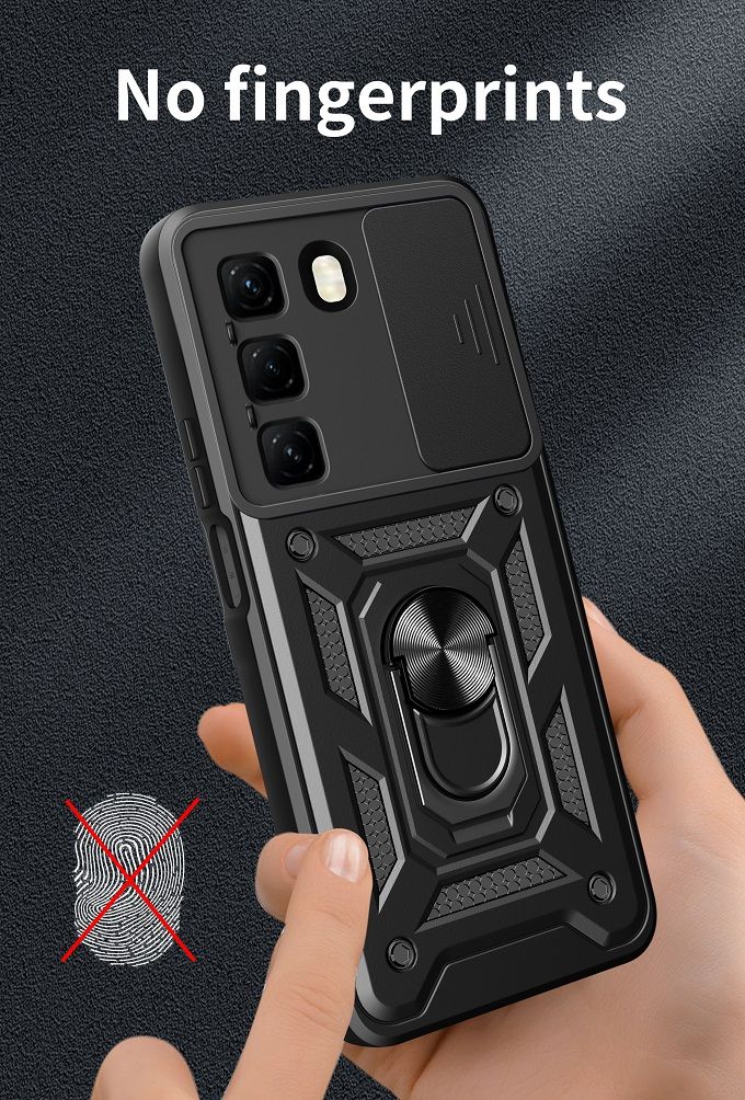 Luxury Slide Camera Lens Case For Infinix Hot 50 Pro Plus 50 Pro 50 vehicle-mounted Magnetic Kickstand Bumper Cover