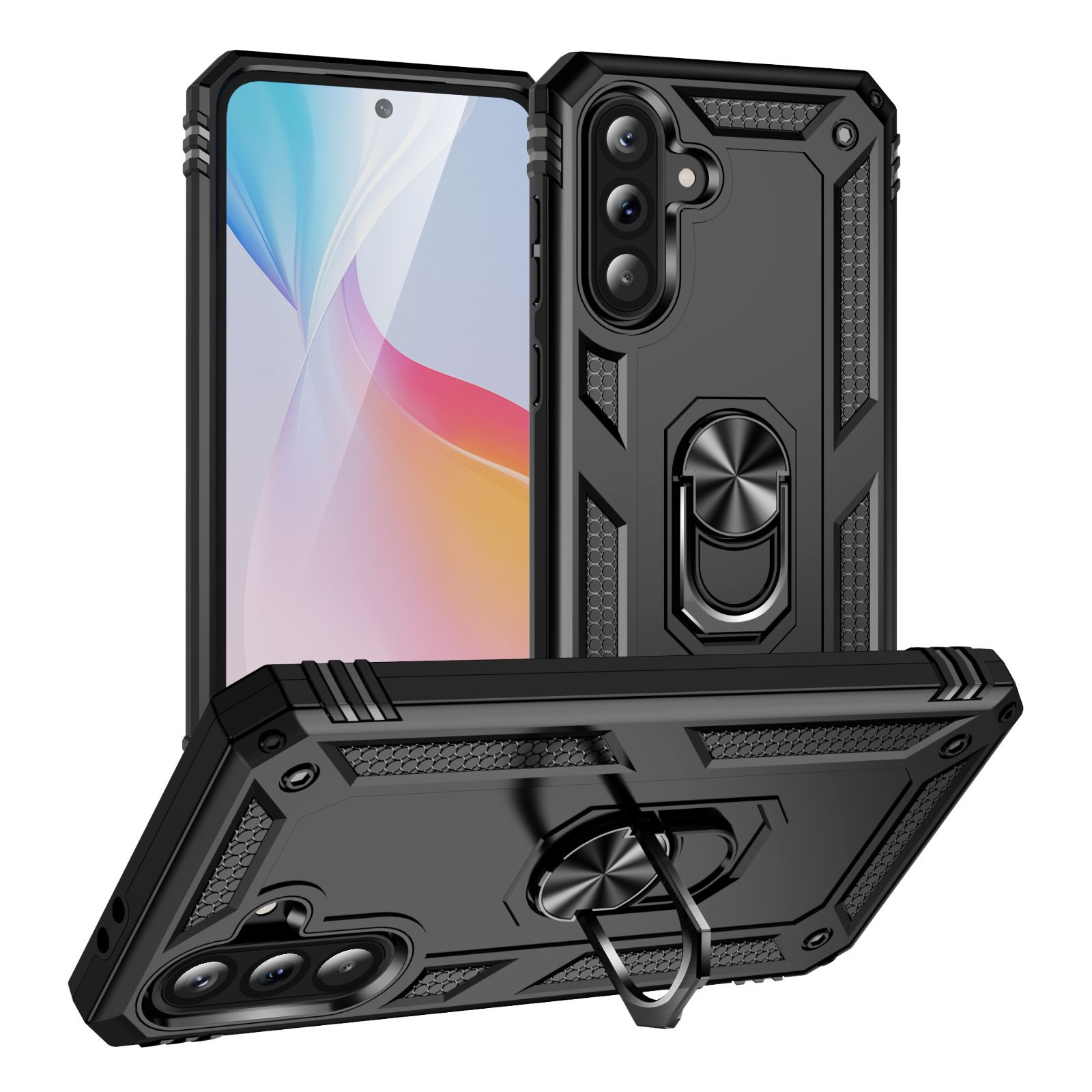 Phone Case for Samsung Galaxy A56 A36 A26 A16 A06 A55 A35 A25 A15 Rugged Shockproof Armor Case with Ring Holder