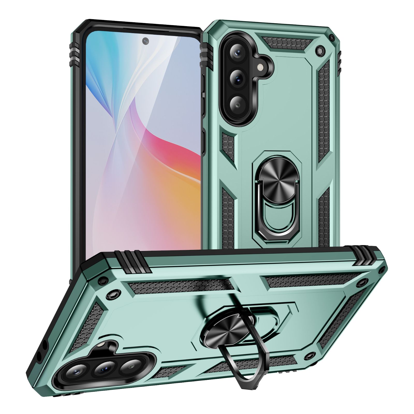 Phone Case for Samsung Galaxy A56 A36 A26 A16 A06 A55 A35 A25 A15 Rugged Shockproof Armor Case with Ring Holder