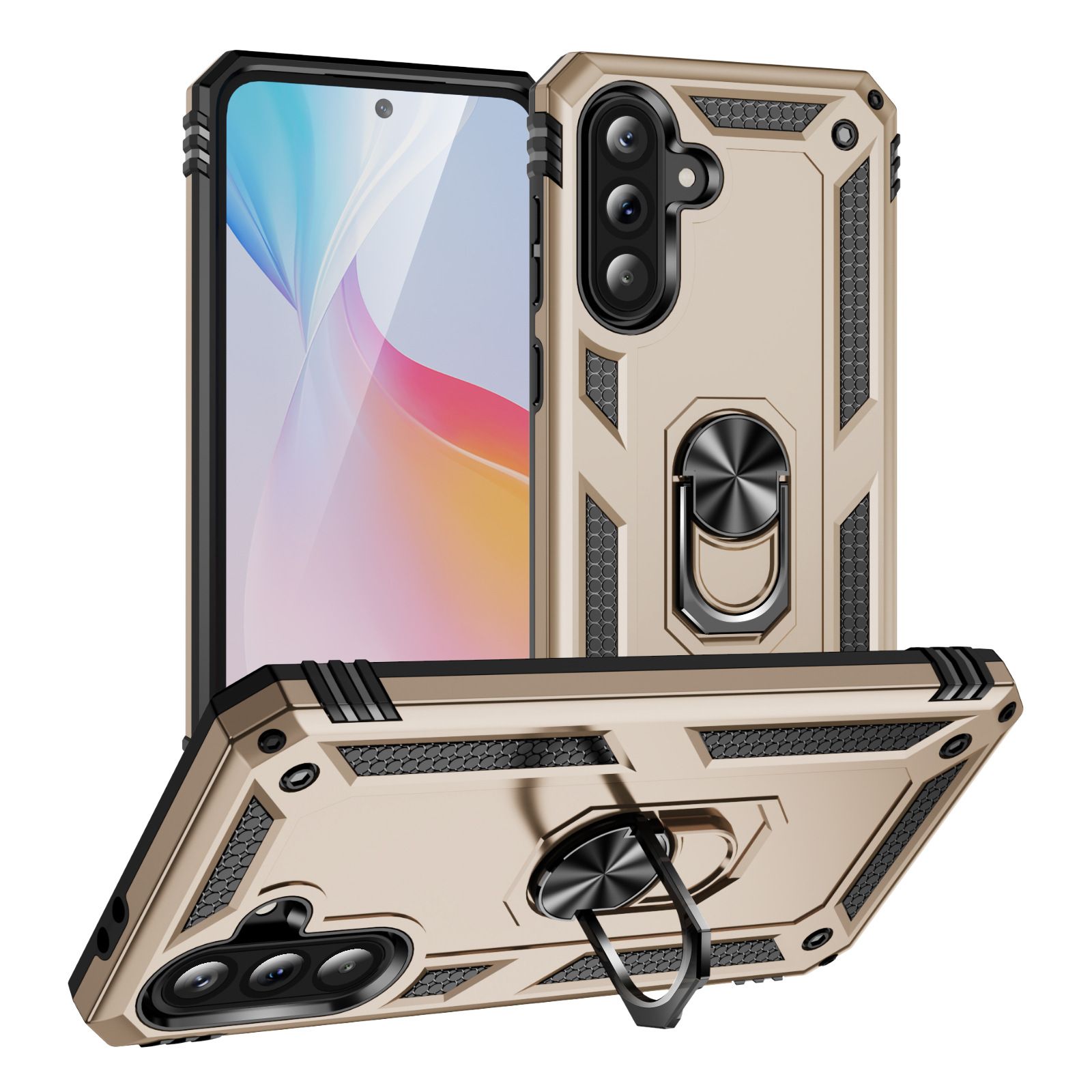 Phone Case for Samsung Galaxy A56 A36 A26 A16 A06 A55 A35 A25 A15 Rugged Shockproof Armor Case with Ring Holder