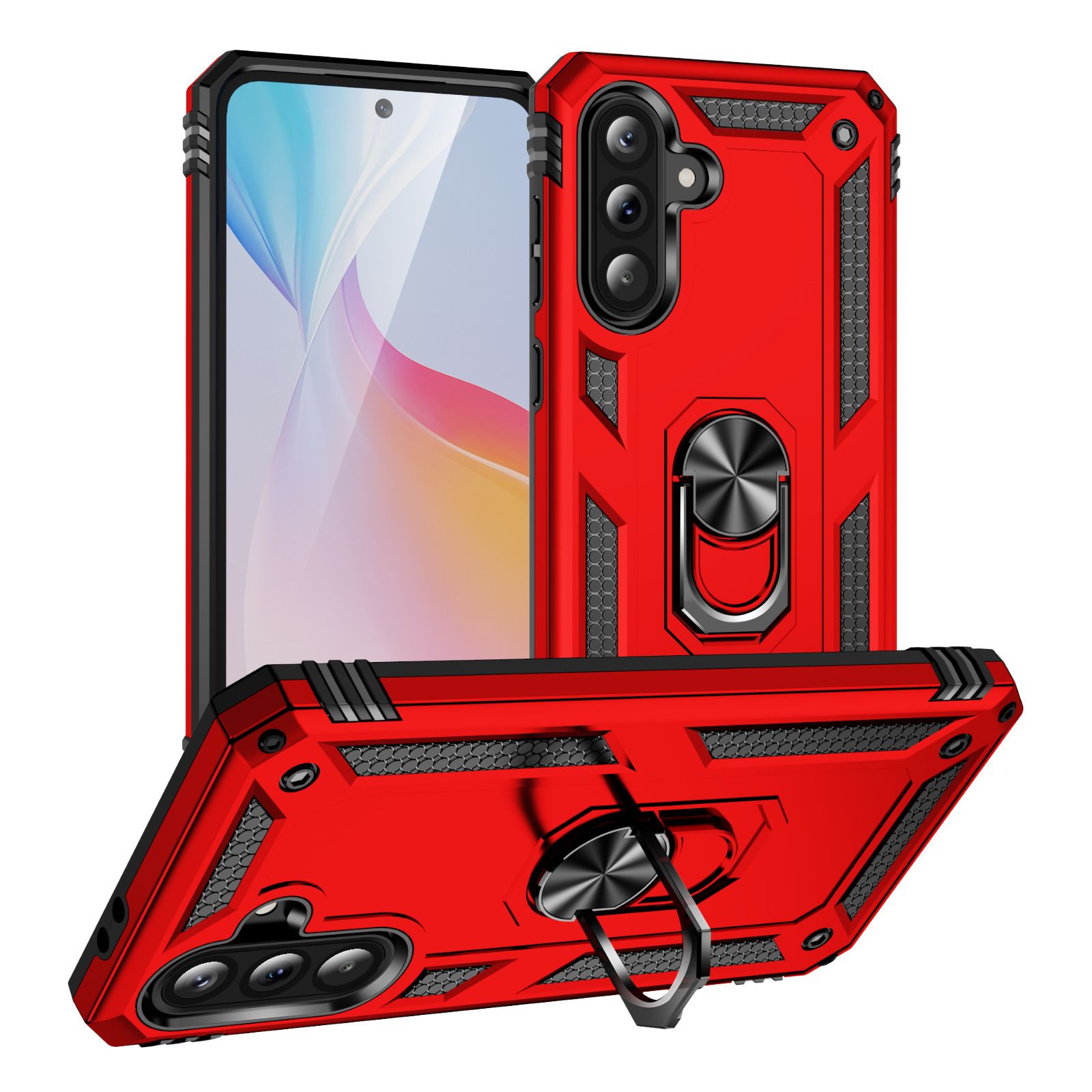 Phone Case for Samsung Galaxy A56 A36 A26 A16 A06 A55 A35 A25 A15 Rugged Shockproof Armor Case with Ring Holder