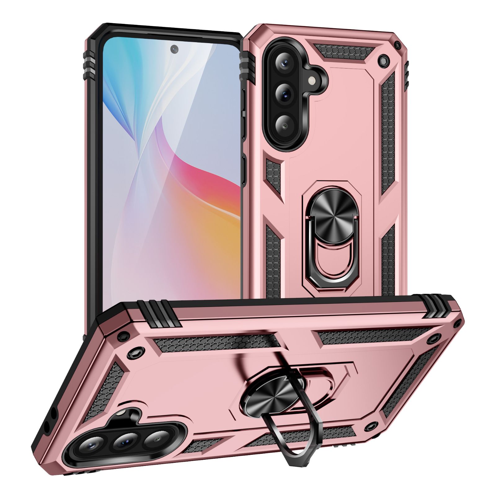 Phone Case for Samsung Galaxy A56 A36 A26 A16 A06 A55 A35 A25 A15 Rugged Shockproof Armor Case with Ring Holder