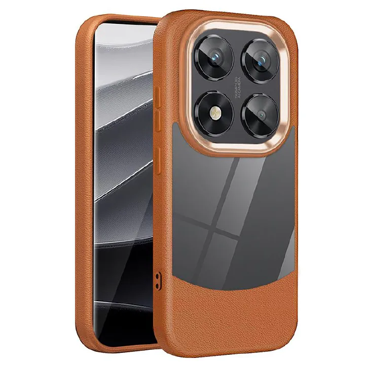 Phone Case for Xiaomi Redmi 14C 13C,Note 14 13 Pro Plus,Note 13 Pro 4G,Redmi A3X A4 Poco C75 C65 M6 Pro Leather Pattern Crystal Clear Back Cover