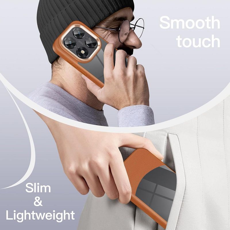 Phone Case for Xiaomi Redmi 14C 13C,Note 14 13 Pro Plus,Note 13 Pro 4G,Redmi A3X A4 Poco C75 C65 M6 Pro Leather Pattern Crystal Clear Back Cover