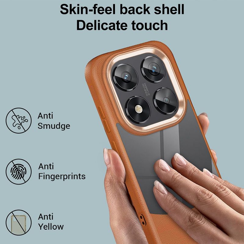 Phone Case for Xiaomi Redmi 14C 13C,Note 14 13 Pro Plus,Note 13 Pro 4G,Redmi A3X A4 Poco C75 C65 M6 Pro Leather Pattern Crystal Clear Back Cover