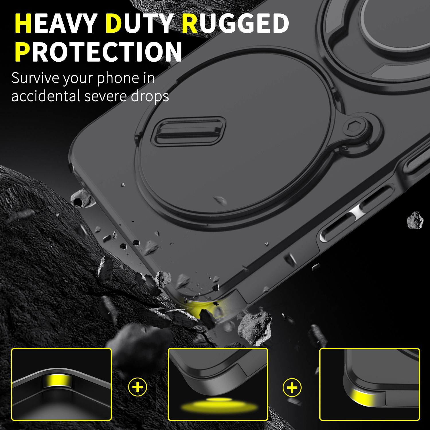 New - Luxury Slide Camera Lens Case For Xiaomi Redmi 14C,Redmi A4,Poco C75 X6 X7 Pro Car Mounted Magnetic Kickstand Shockproof Cover