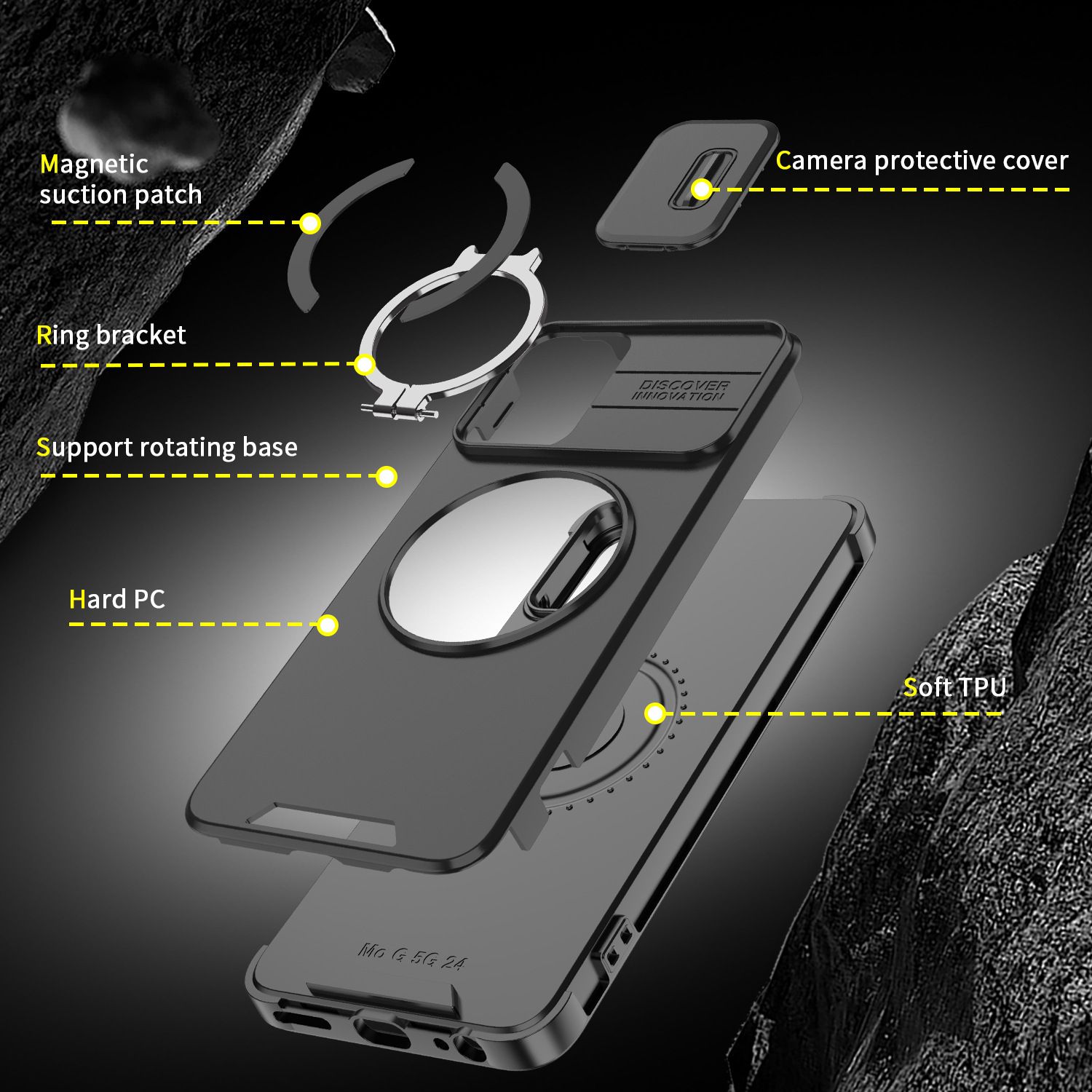 Luxury Slide Camera Lens Case For Motorola G Play 4G (2024
),G Power 5G,G Stylus 5G,G 5G (2024) Phone Case