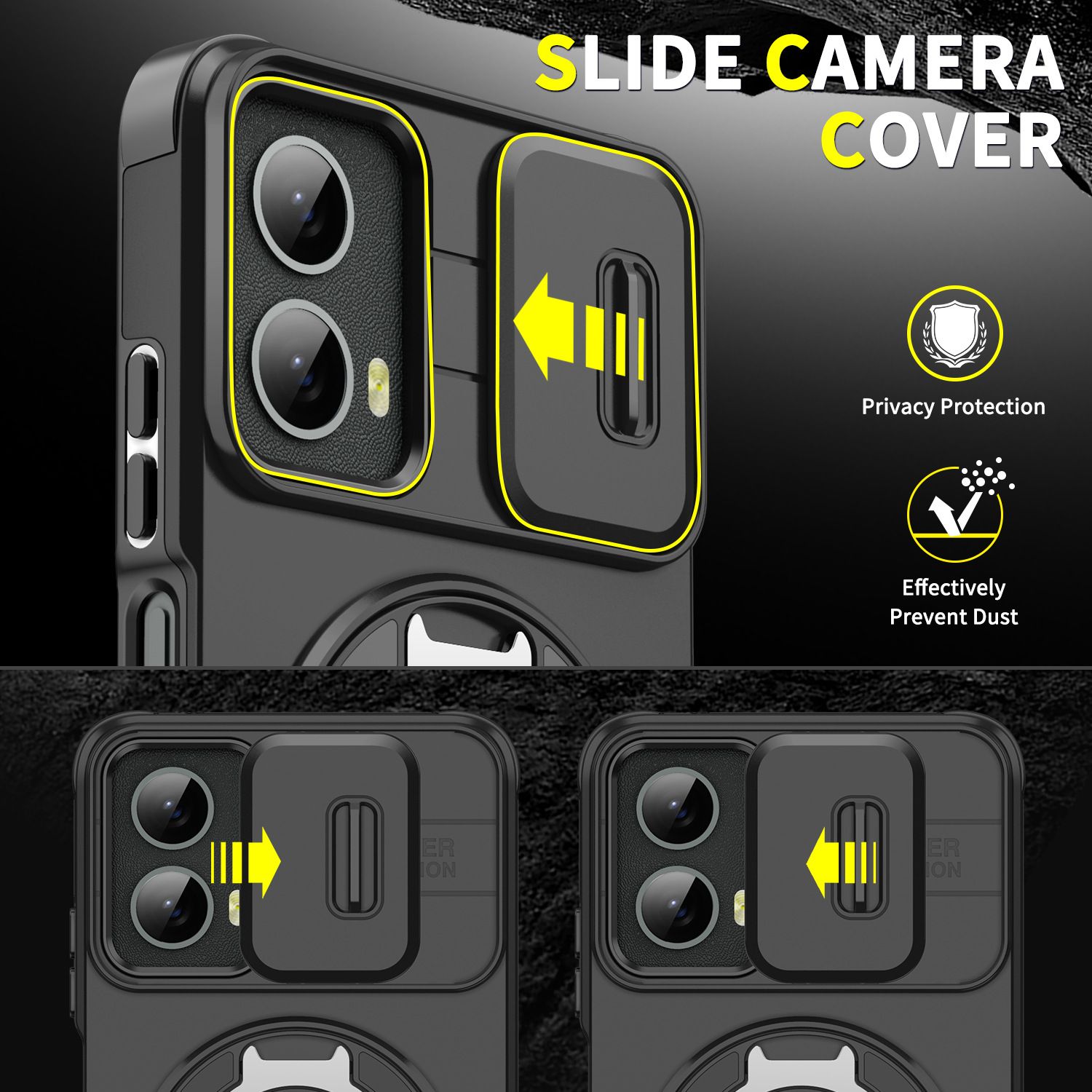 Luxury Slide Camera Lens Case For Motorola G Play 4G (2024
),G Power 5G,G Stylus 5G,G 5G (2024) Phone Case