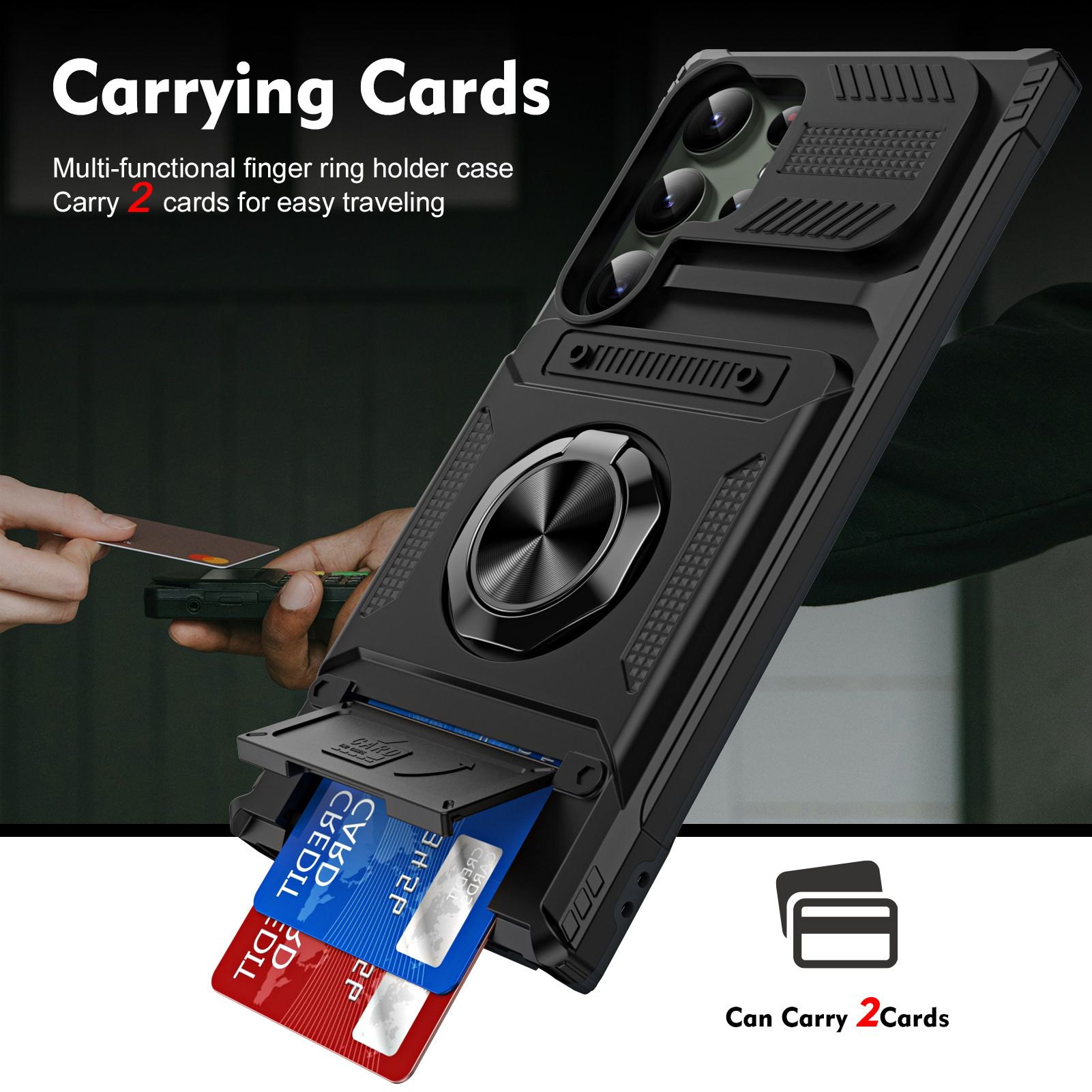 Phone Case for Samsung S24 S23 Ultra S23 FE A55 A35 A25 A15 A14 Anti Drop Shockproof Hard Armour Protective Cover With Ring Holder