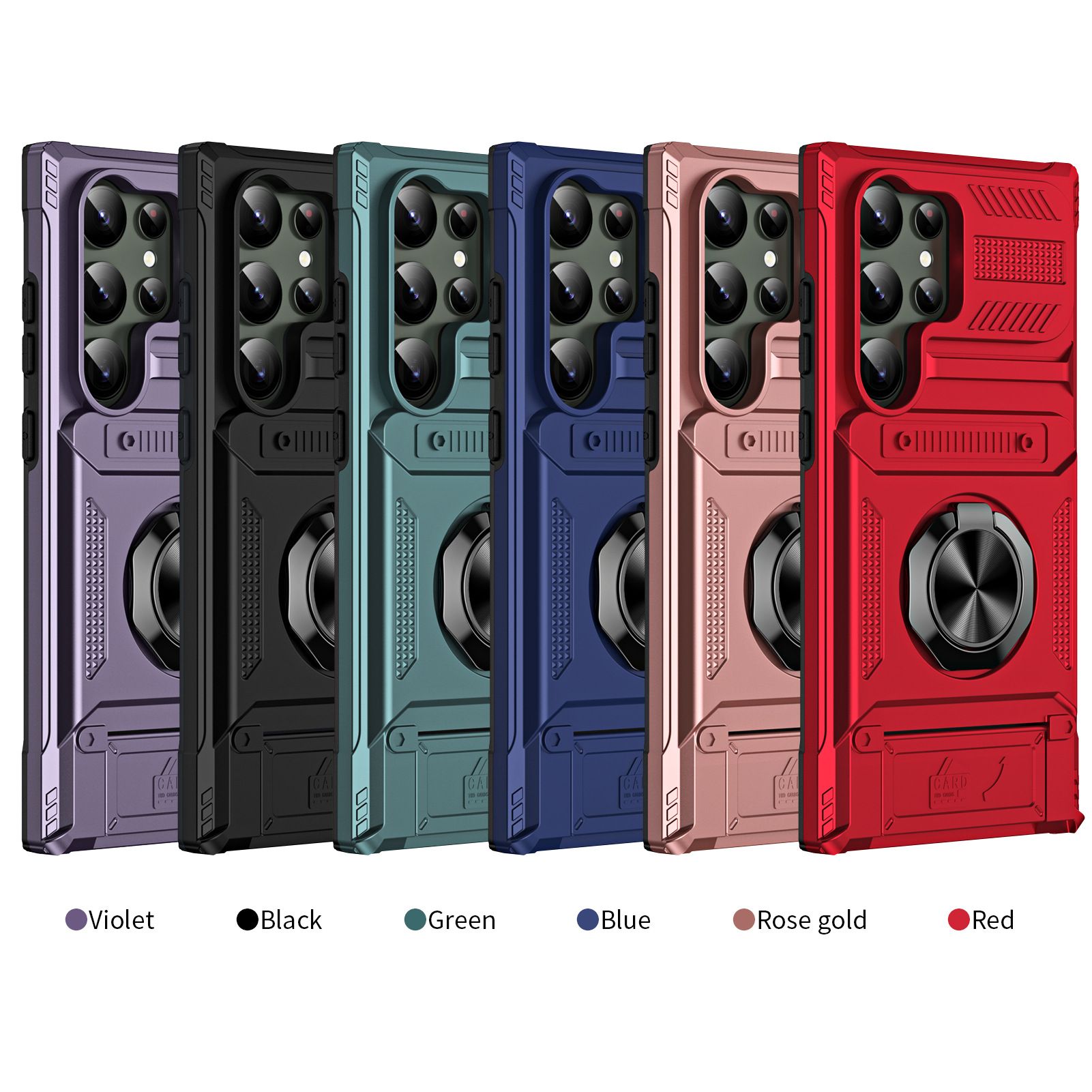 Phone Case for Samsung S24 S23 Ultra S23 FE A55 A35 A25 A15 A14 Anti Drop Shockproof Hard Armour Protective Cover With Ring Holder