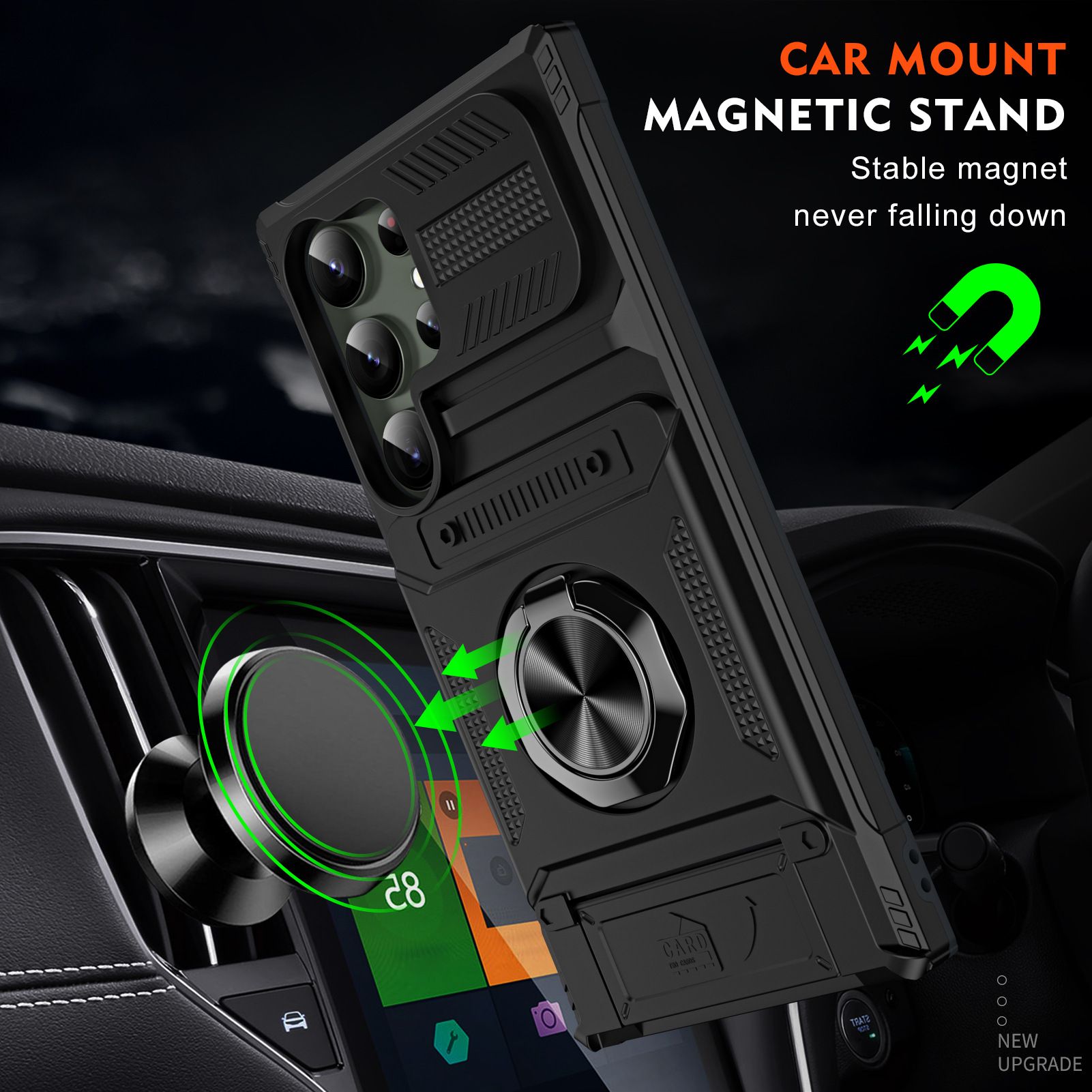 Phone Case for Samsung S24 S23 Ultra S23 FE A55 A35 A25 A15 A14 Anti Drop Shockproof Hard Armour Protective Cover With Ring Holder