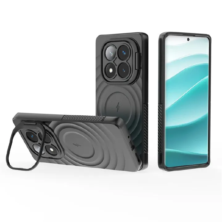 Phone Case for Xiaomi Redmi Note 14 Pro 5G / Poco X7,Note 14 Pro+ Plus 5G Camera Lens Kickstand Magnetic Anti Drop Protective Cover
