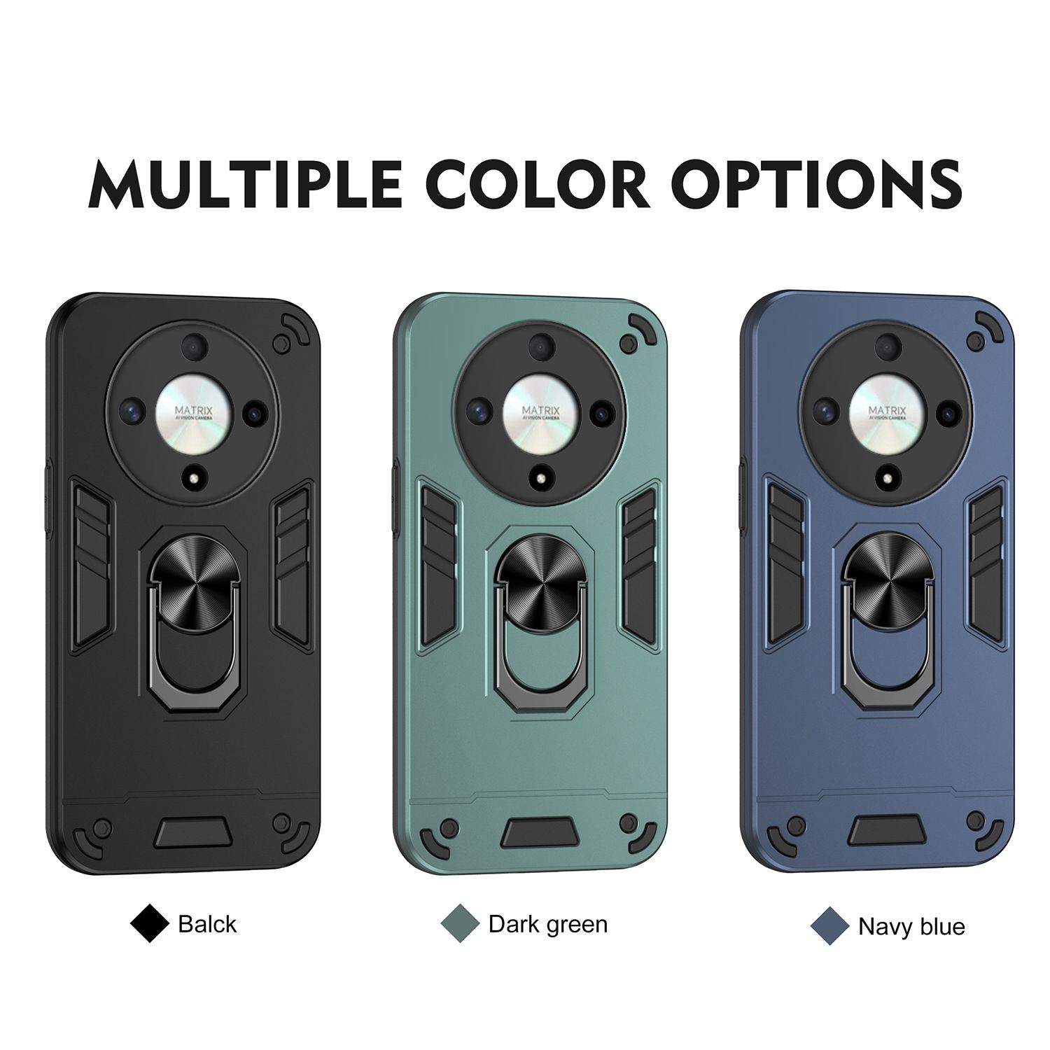 Phone Case for Honor X9B X9A X8B X8A 4G/5G X7B X7A X6B X6A Honor 200 Lite [Drop-Protection] Case with Ring Holder Stand Magnetic Cover