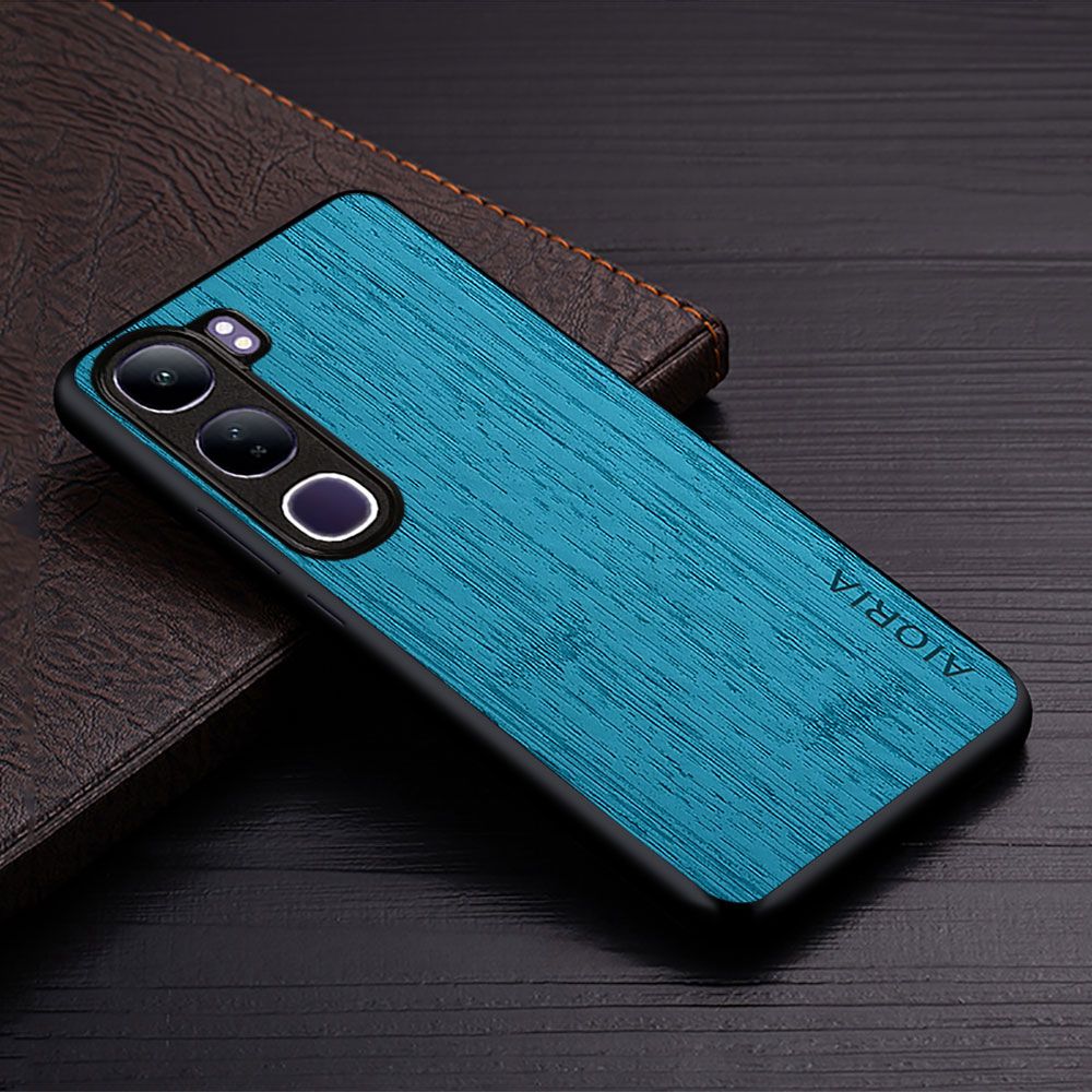 Made Of Bamboo Leather Phone Case for Vivo V40 Lite Soft TPU Around The Edge Hard PC At The Back 3in1 material
