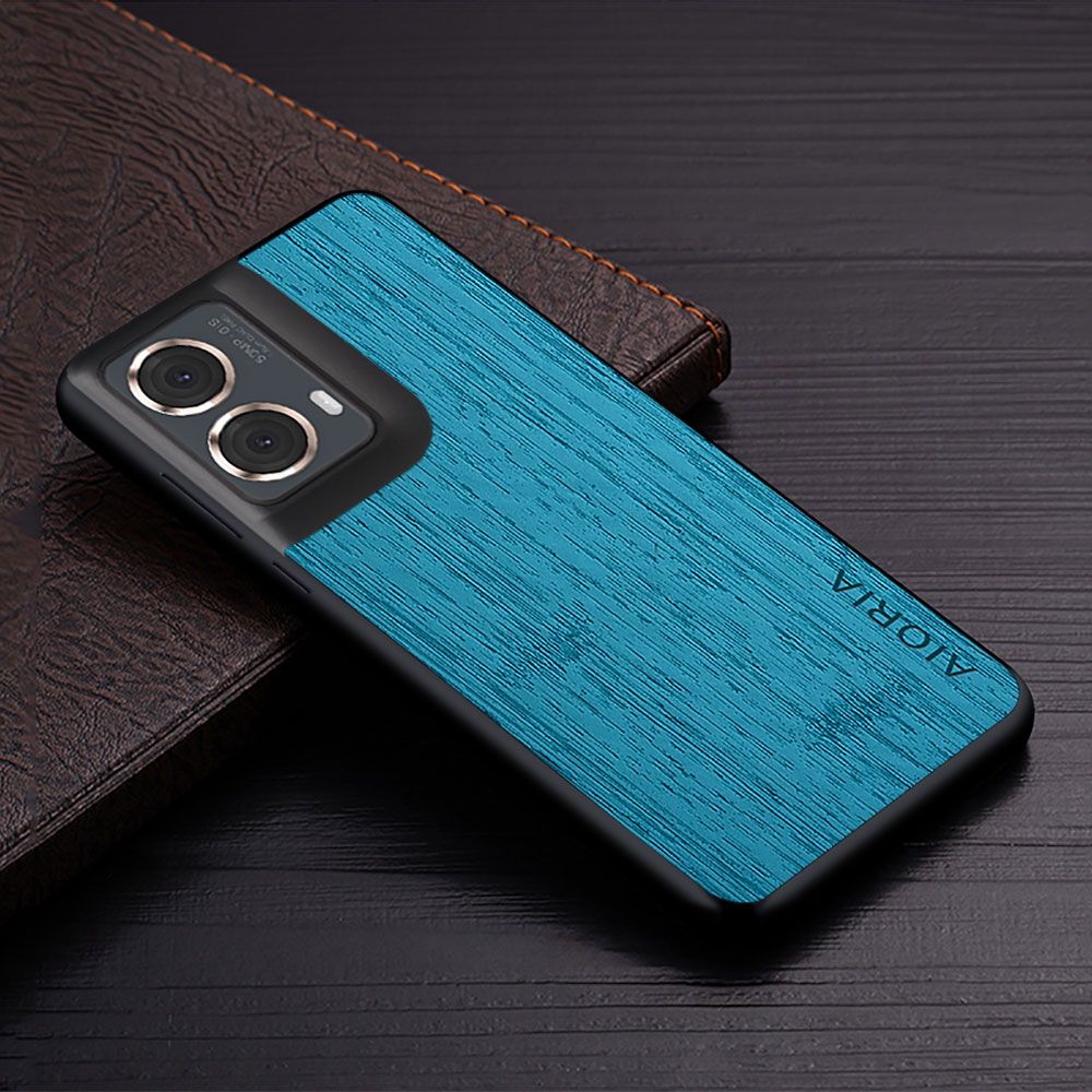 Made Of Bamboo Leather Phone Case for Motorola Moto G85 Soft TPU Around The Edge Hard PC At The Back 3in1 material