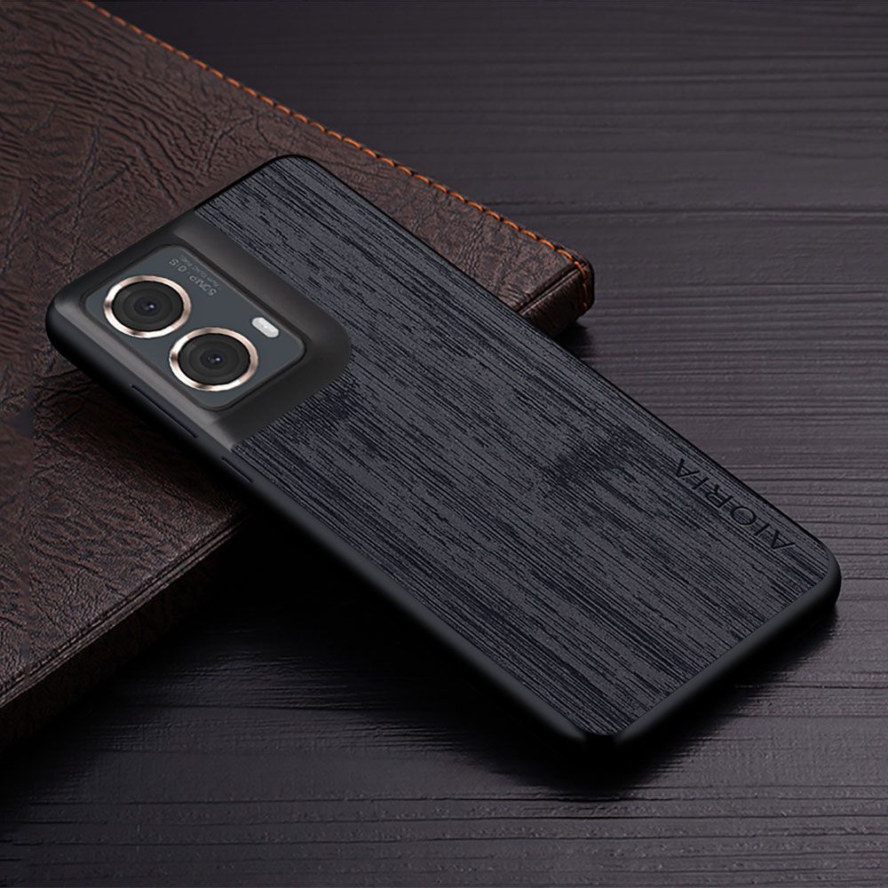 Made Of Bamboo Leather Phone Case for Motorola Moto G85 Soft TPU Around The Edge Hard PC At The Back 3in1 material